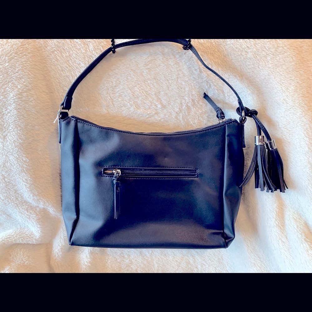 Dark Blue Hand Bag w/ Tassels.